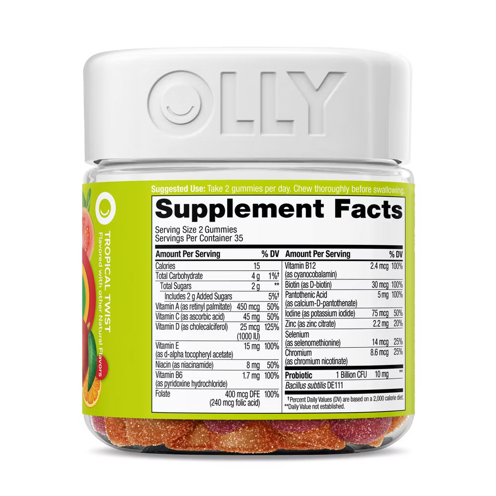 OLLY Probiotic + Prebiotic Gummies - Peachy Peach - 50ct