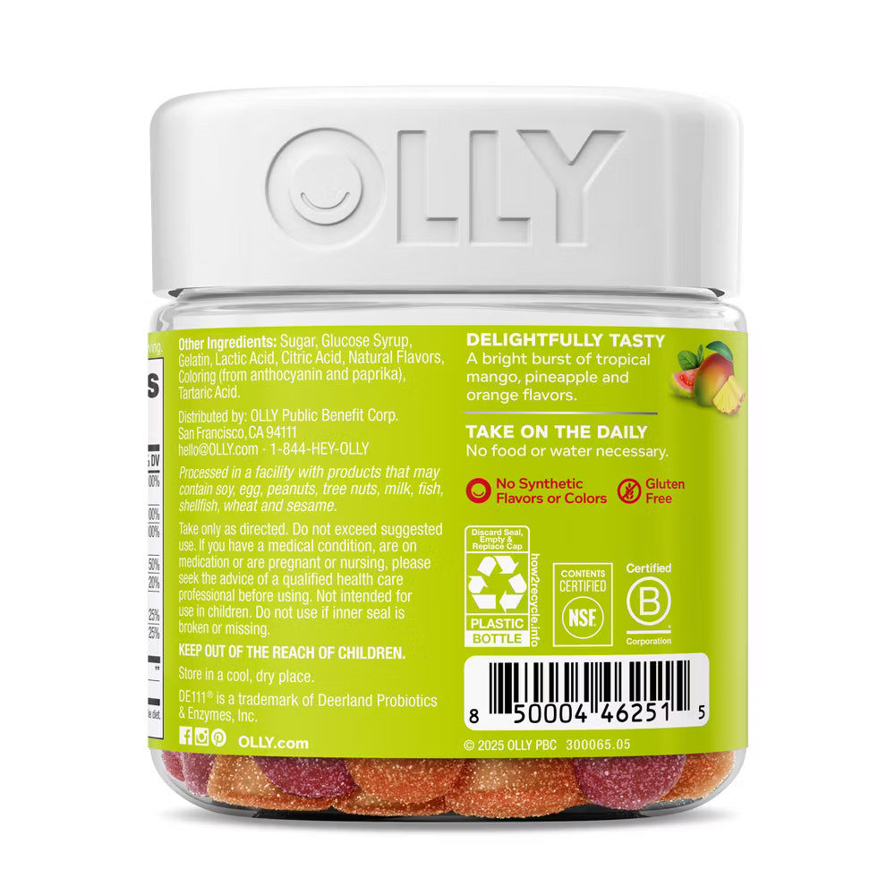 OLLY Probiotic + Prebiotic Gummies - Peachy Peach - 50ct