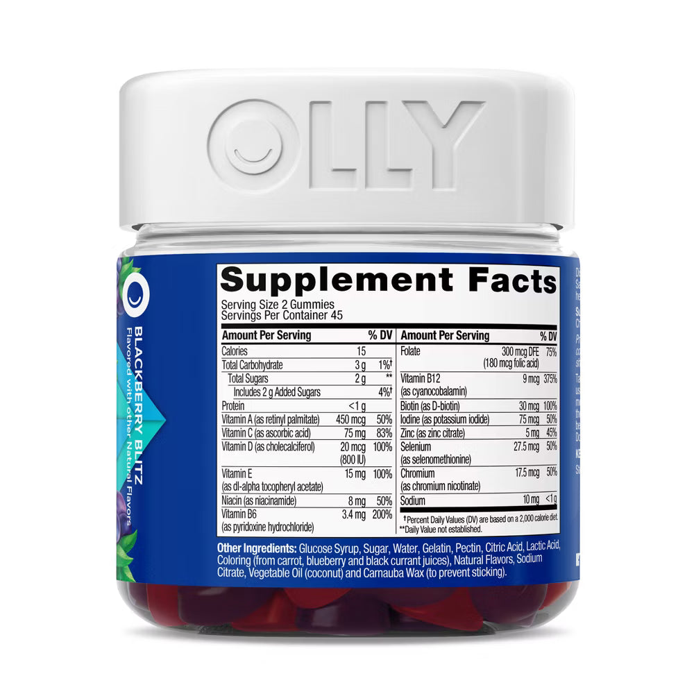 OLLY Men's Multivitamin Gummies - Blackberry Blitz - 90ct
