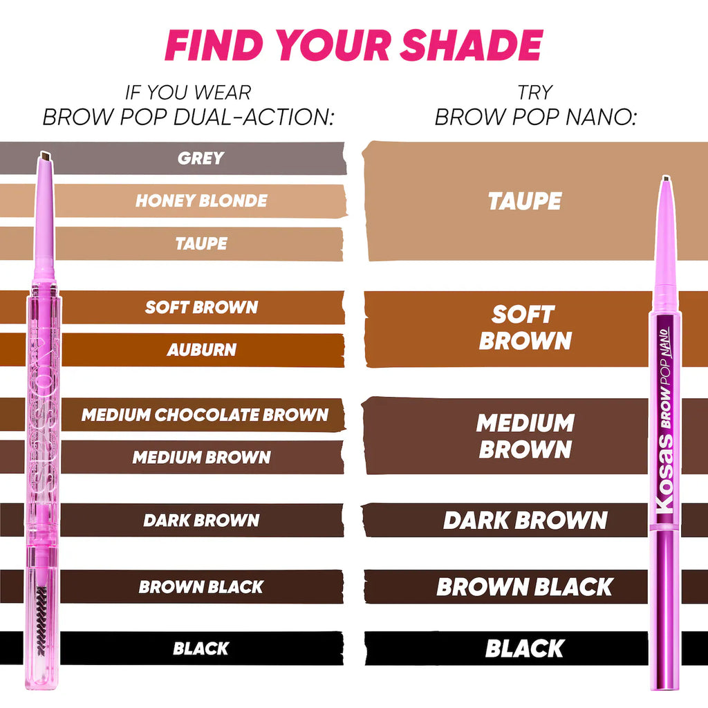 Brow Pop Dual-Action Filling and Shaping Easy Eyebrow Pencil-Kosas