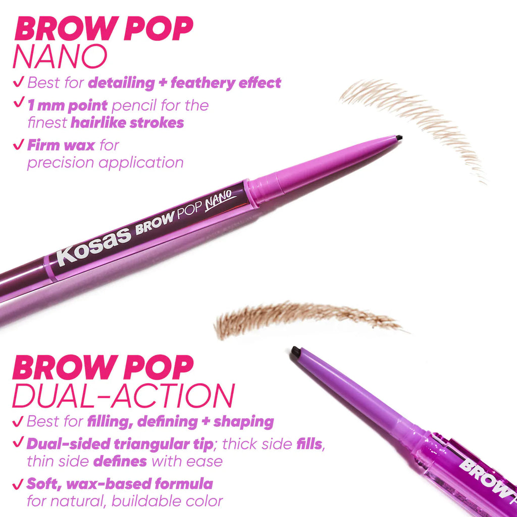 Brow Pop Nano Ultra-Fine Detailing + Feathering Eyebrow Pencil-kosas