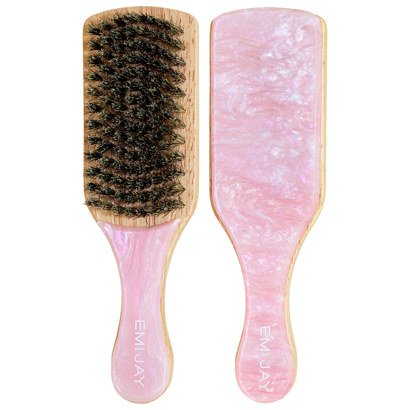 Mini Boar Bristle Smoothing Hair Brush in Pink Sugar-Emi Jay