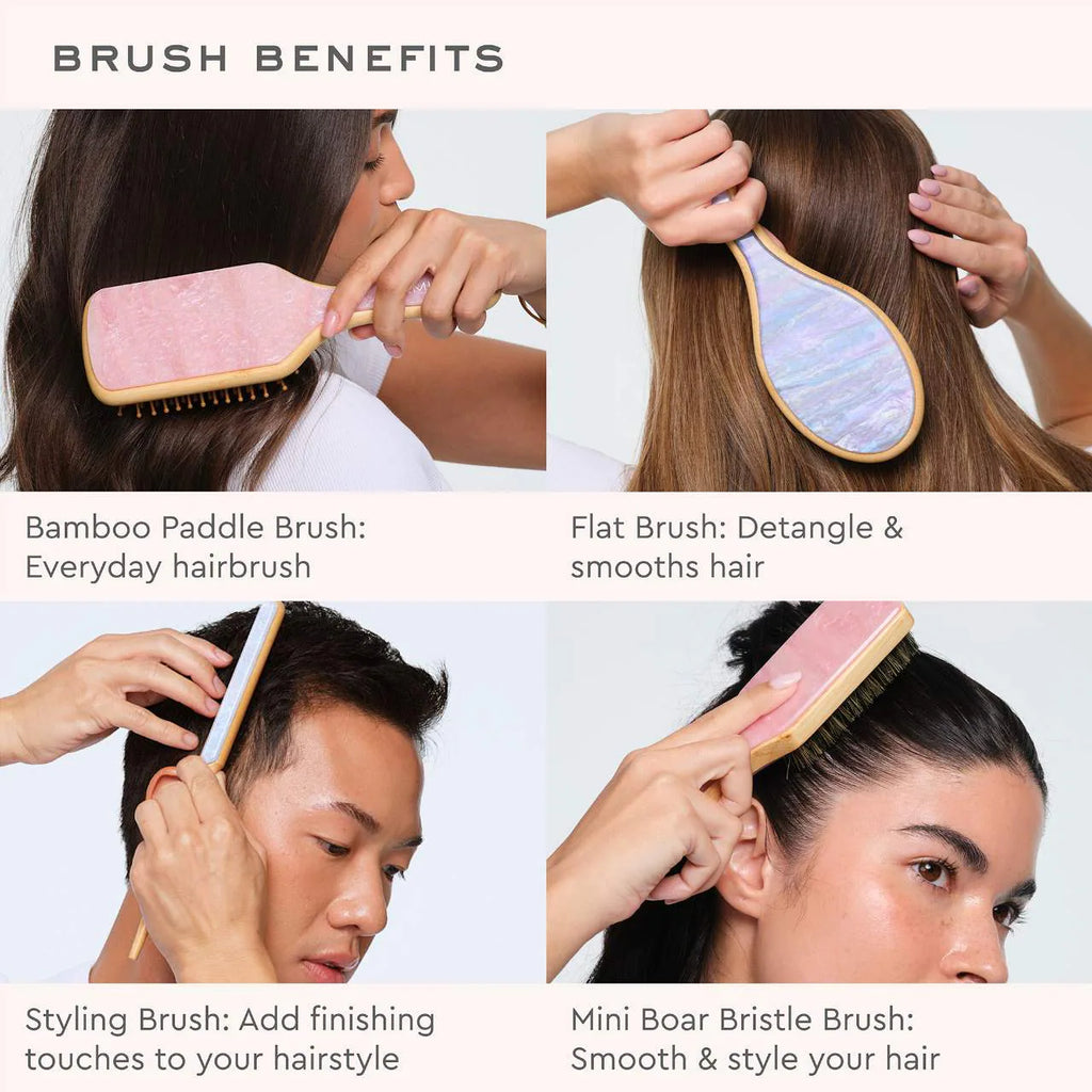 Bamboo Paddle Hair Brush in Pink Sugar-Emi Jay