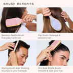 Bamboo Paddle Hair Brush in Pink Sugar-Emi Jay