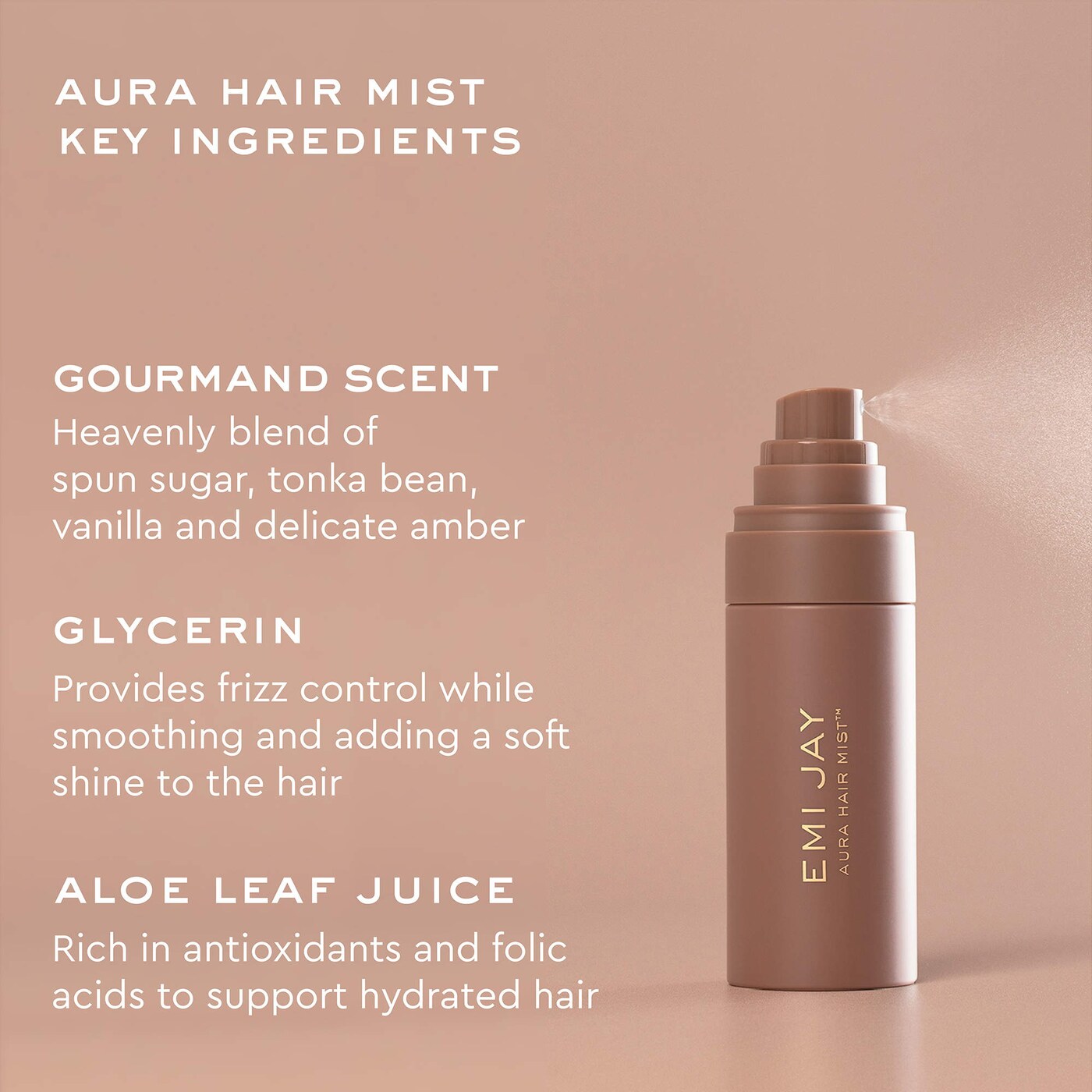 Aura Hair & Body Fragrance Mist in Toasted Sugar- Emi jay