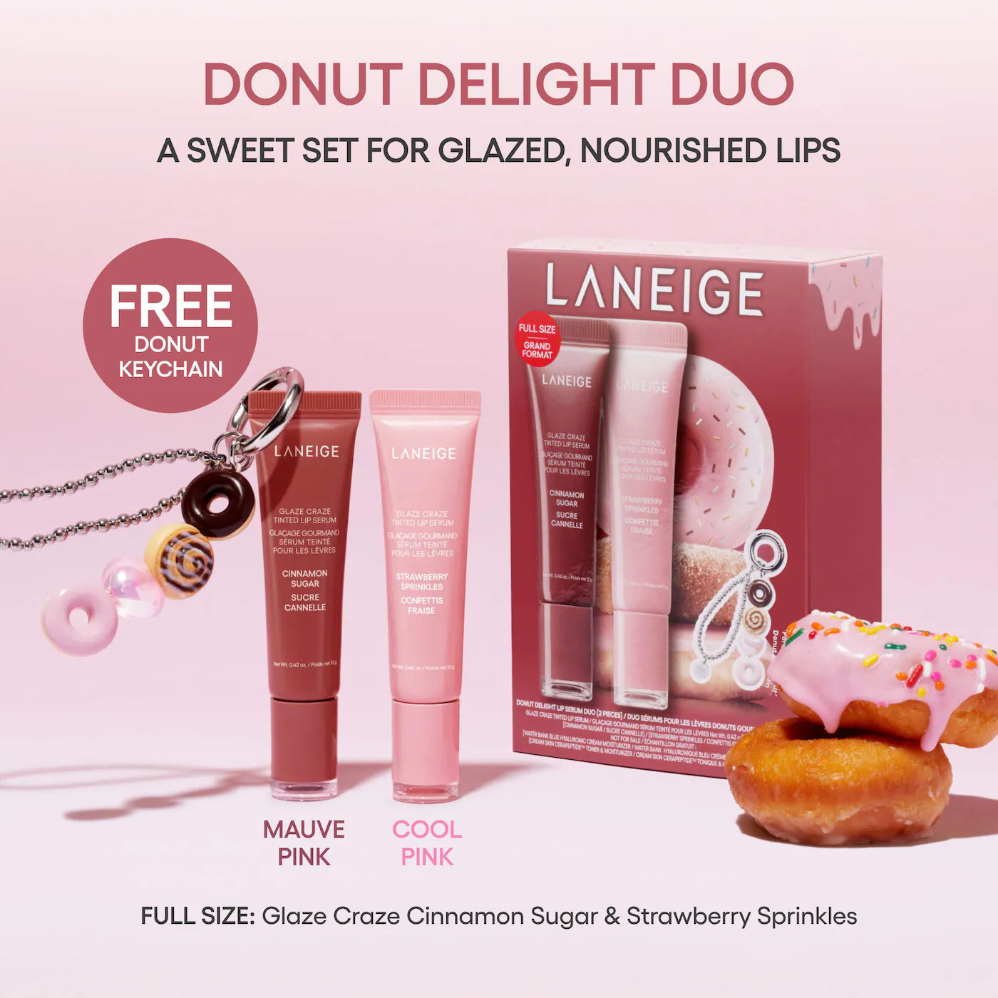 Glaze Craze Donut Delight Hydrating Tinted Lip Serum Duo-Laneige