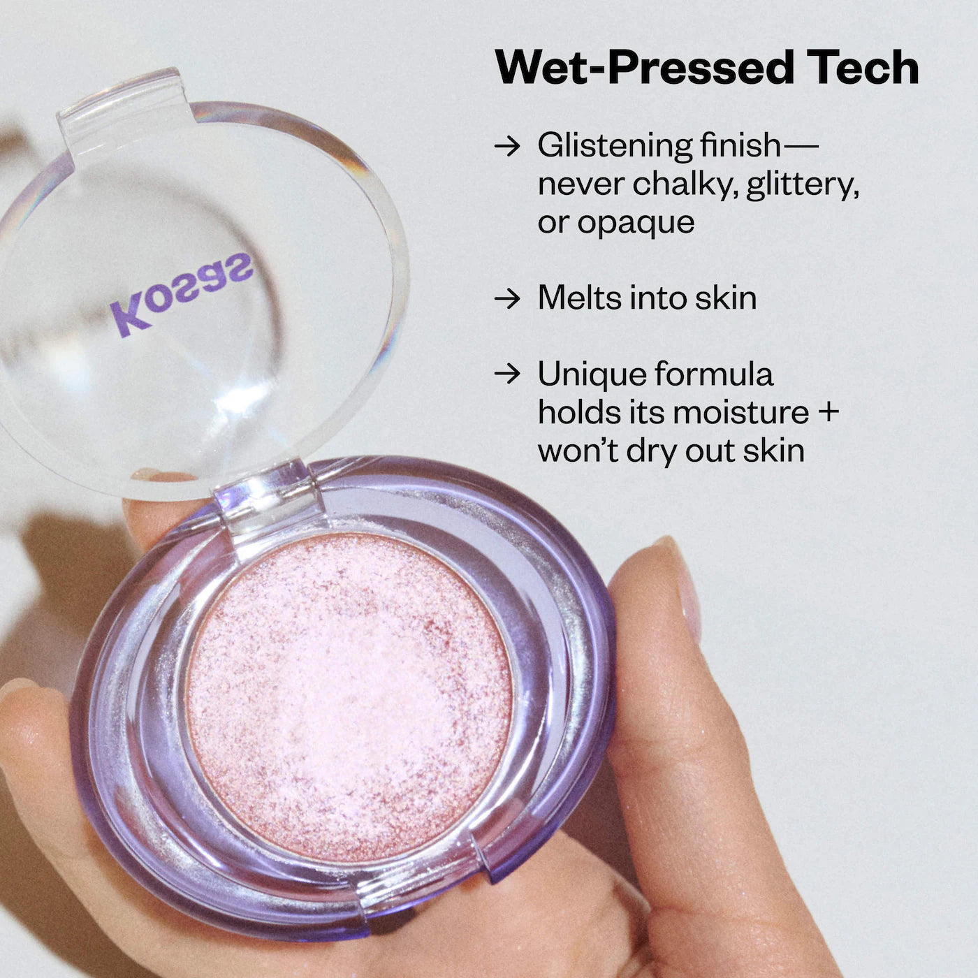 Shiny Objects Wet Glisten Highlighter Powder for Face and Eyes-kosas