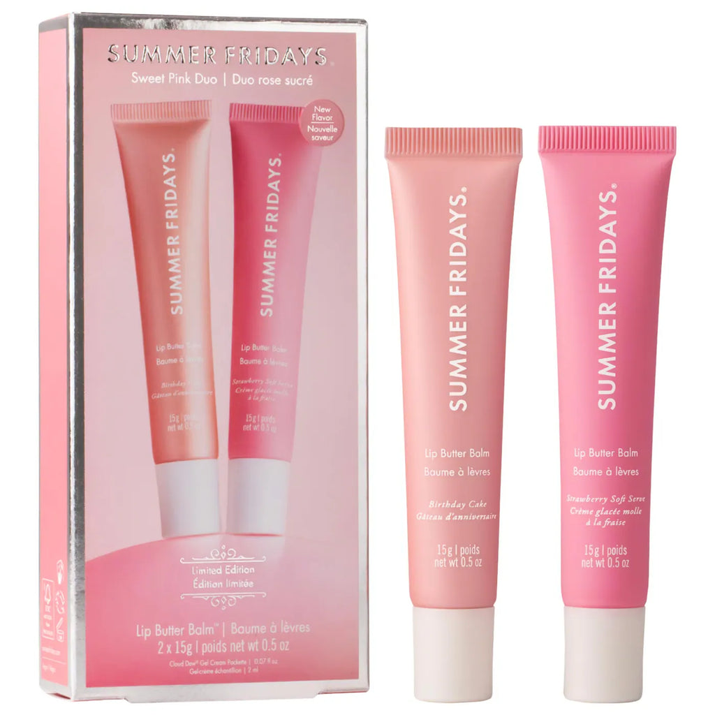 Sweet Pink Duo - Birthday Cake + Strawberry Soft Serve Lip Butter Balm - Summer Fridays